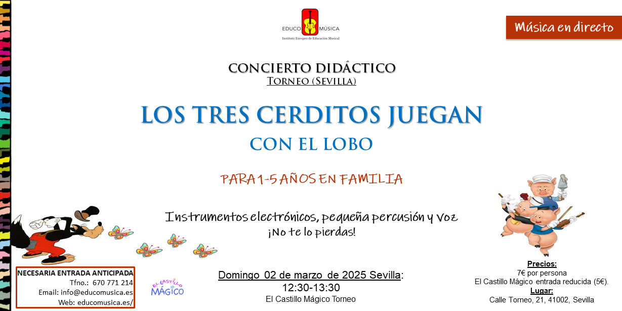Los tres cerditos juegan con el lobo