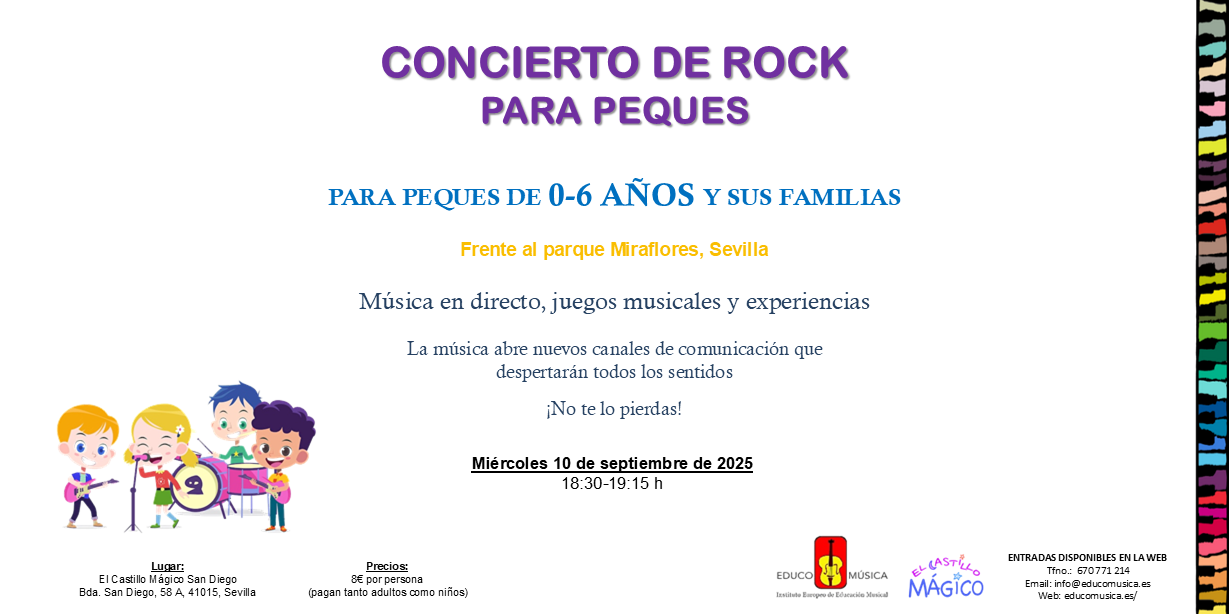Concierto Taller CM3 para peques y familias de rock and roll